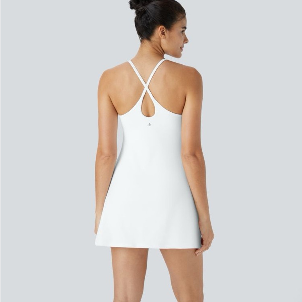 NWT HALARA White Backless Active Dress-Easy Peezy Size Large
